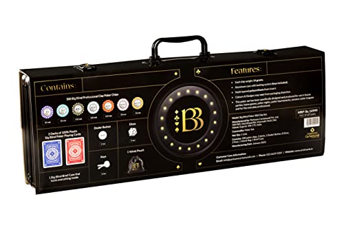 Image of Big Blind 500 Pieces Poker Chips Set for Adult