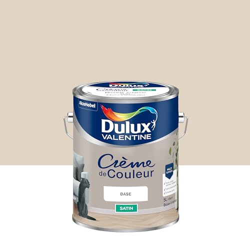 Dulux Valentine Crème de Couleur - Peinture multi-supports intérieure - Satin Caravane des Sables 5 L