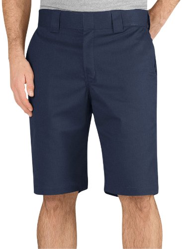 Dickies Men's 11 Inch Regular Fit Stretch Twill Work Short, Dark Navy, 36