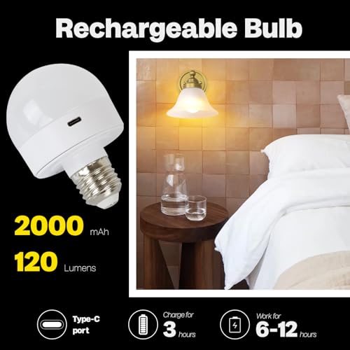 Image of HEQIQEH Vintage Battery Operated Wall Sconce with White Funnel Flared Frosted Glass Shade, Remote Control Dimmable Rechargeable Wall Lamp, Indoor Wall Light Fixture for Bedroom Living Room Bathroom