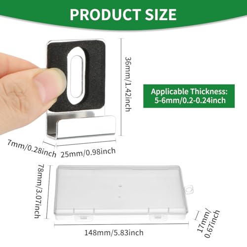Image of 12 Pcs Metal Mirror Holder Clips, Mirror Clips Wide Channel Mirror Holder Frameless Mounting Hardware Hooks, Wall Mounting Mounting Clips with Screws Mirror Hangers Retainer Clips