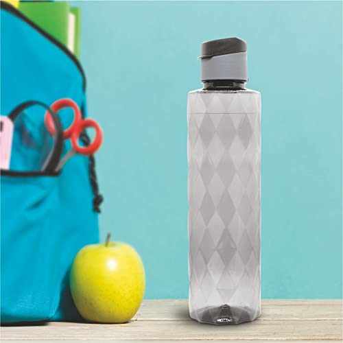 Image of Flair Forever PET Water Bottles with Fliptop Lid Set of 6 Pcs 1000 ML (Gray)
