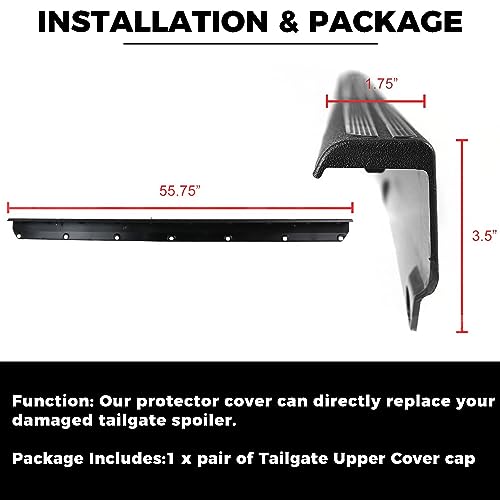 Image of KUAFU Tailgate Molding Cover Cap Compatible with 2005-2015 Tacoma