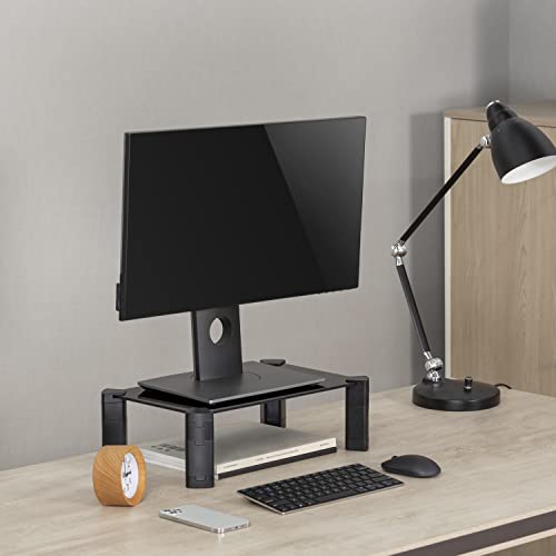 Aisens Soporte Elevador Cristal Negro Para Monitor Y PortáTil Hasta 32" - 4