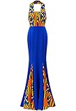 HongyuAmy Women African Print Dress Ankara Maxi Evening Dress (XX-Large, Color A)