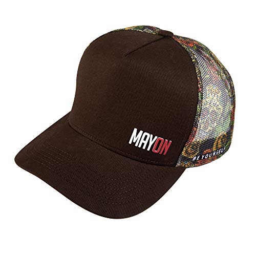 Boné Aba Curva Trucker Mayon Caveira em Sarja Marrom