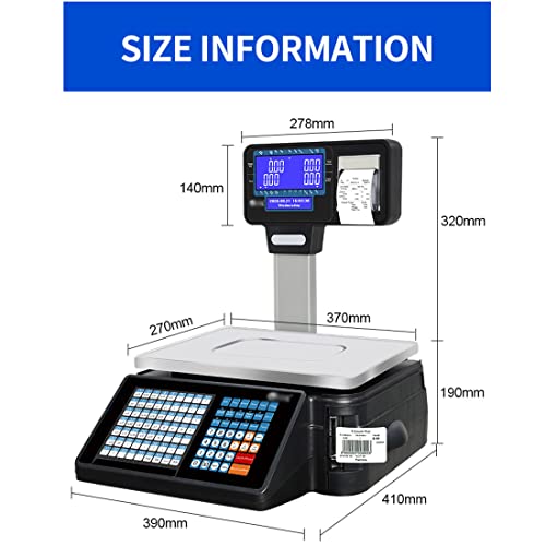Báscula Comercial Electrónica con Impresora y Display Dual miniatura 6