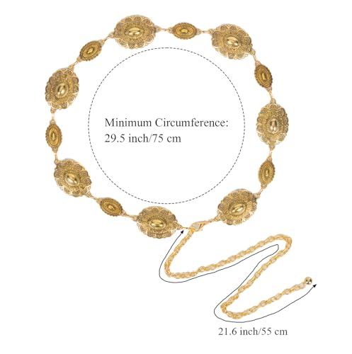 Western-Concho-Belt-Women Cowgirl-Gold-Chain-Belts for Dresses Jeans Country Concert Outfit4