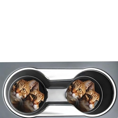 Portavasos de cerámica para carro 2 unidades gatos