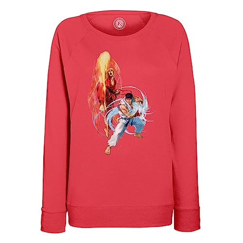 Sweatshirt Femme RYU et Ken Street Fighter : vêtement de combat pour fan de jeux vidéo rétro gaming