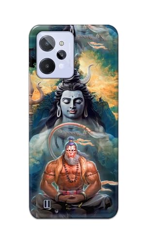 Image of PRINTFIDAA Printed Hard Back Cover Case for Realme C31 Back Cover (Lord Shiva and Hanuma) -112