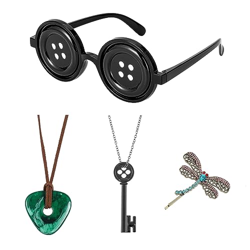 ANZWTLOYY Button Eyes Glasses Halloween Costume Stuff Accessories Horror Movie Inspired Button Glasses