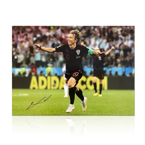Exclusive Memorabilia Luka Modric Signed Croatia Soccer Photo, One-Size