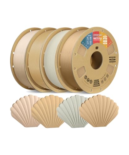 OVERTURE 4KG Bundle Matte PLA 3D Printer Filament 1.75mm, 4 Colors Set