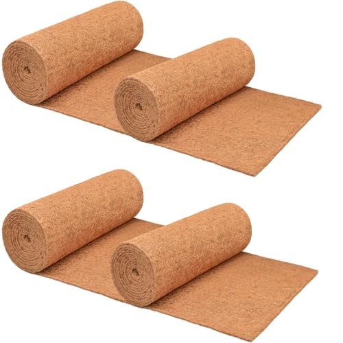 Halatool 4 Pack 16 x 80 x 0.28 in No-Slip Ice and Snow Carpet Mats, Thickened Natural Coconut Fiber Roll Snow Melting Mats Outdoor for Winter Walkways, Front Door, Stairs, Porch