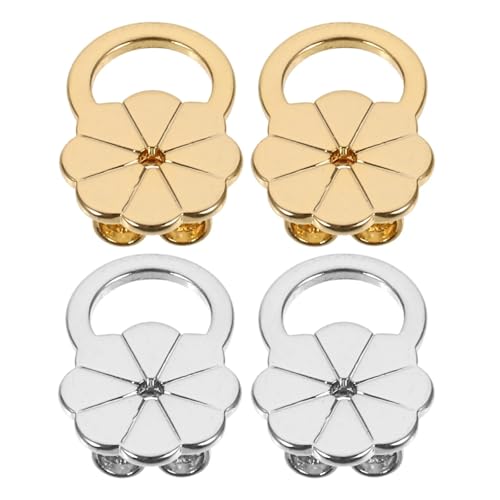 Tapones de pendientes en flor de oro de 12 piezas para soporte y repuesto de tuercas de mujer