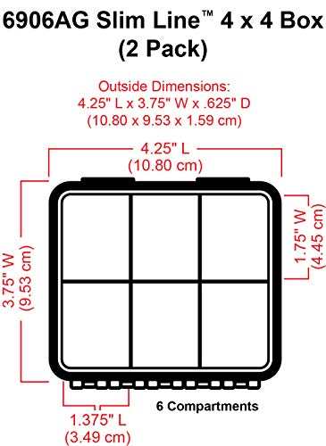 Image of ArtBin 6906AG Slim Line 6 Compartment 2-Pack, 4 inch x 4 inch Art & Craft Organizer Boxes, Set of [2] Plastic Storage Cases, Clear