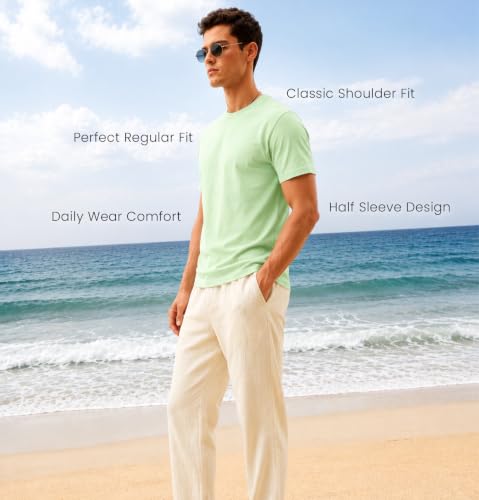 Image of Sleepynuts Men's Everyday Wear Crew Neck Regular Fit T-Shirt | Half Sleeve Solid Plain Casual T-Shirt for Men | Soft Breathable Fabric |