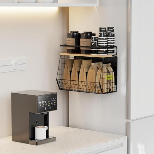 Magnetic Shelf for Fridge with Wood Lid, Fruit Potato & Onion Storage Bins, Magnetic Spice Rack for Refrigerator Pantry  - Additional View