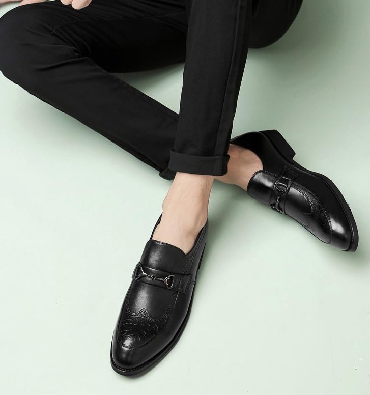 Men's Slip On Pointed Toe Derbys Classic Formal Shoes Men Business Office Wedding Formal Modern Oxfords Non Slip Casual Work Formal Shoes for Men2