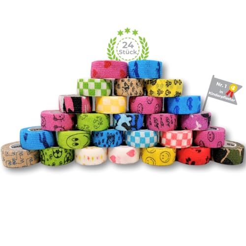 Pansement en plâtre auto-adhésif LisaCare | Bandage cohésif extensible et élastique avec motifs