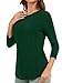 Jeqeocafy Women 3/4 Sleeve Tunic Shirt Crewneck Loose Fit Basic Pullover Tunic Top 2025 Casual Tunic Deep Green