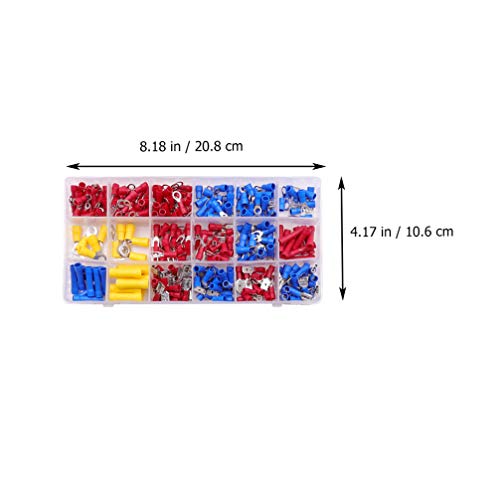 NICEXMAS 300Pcs Conectores de Fio Elétrico Terminais de Crimpagem de Fio Isolado Misto Anel de Topo