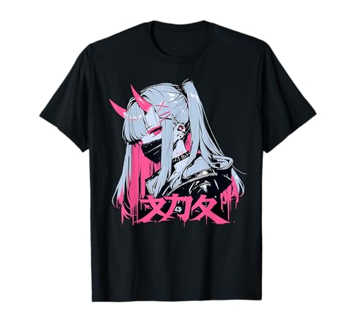 Photo de Goth Grunge Demon Anime Girl Waifu Horror Alt Esthétique T-Shirt