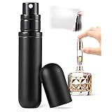 SINNMAO アトマイザー 香水【5ml・底部充填・携帯用】ワンタッチ補充 漏れない ミニ ポータブル コンパクトデザイン 小分けボトル 旅行 デート 仕事 男女兼用 (ブラック-Y5)