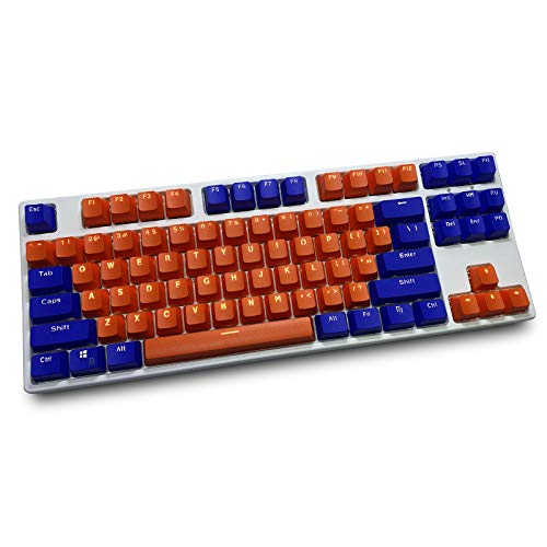 Keycaps 87 tasti PBT Copritasti Tastiera meccanica Doppio retroilluminato Parola trasparente da gioco per layout USA per Cherry MX vendi solo copritasti