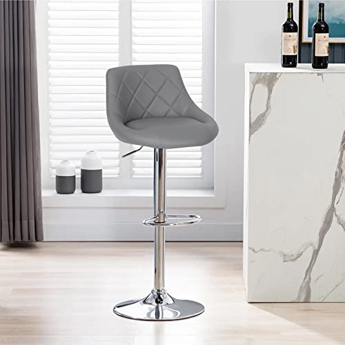 Sunseen Gray Counter Height Bar Stools Set Of 2 Pu Leather Barstools Bar Counter Stools With Back Adjustable Swivel Bar Chairs Modern Gas Lift Stools For Kitchen Counter (Gray, Set Of 2) #TOP6