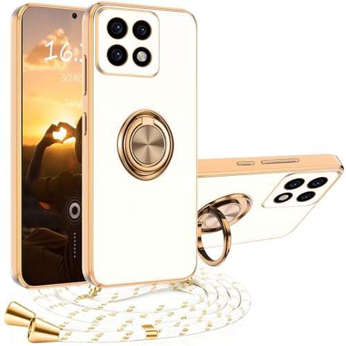 Mkej Cover Per Xiaomi Redmi Note 13 4G Con Cordino E Supporto Ad Anello – Custodia In Silicone Antiturto Con Tracolla Regolabile