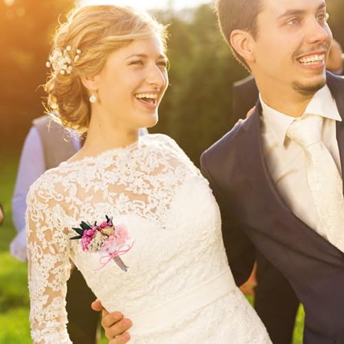 Corsage de Novio Solustre con Hortensia Secada y Accesorio Floral Elegante miniatura 7
