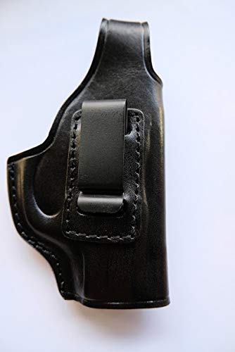 cal38 Leather Handcrafted Leather iwb Holster for Ruger LC9 (Black)