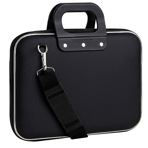 Hard Shell Laptop Cover Bag 15.6 Inch with Handle | Shockproof EVA Case | Water Resistant | Double Zipper, Velcro Strap & Inside Pocket | Protective Carrying Sleeve for Laptop & MacBook - Black-image-33