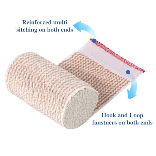 6 Pack Premium Elastic Bandage Wrap, Compression Wrap Bandage for Legs, Self-Closing Elastic Bandage Wrap - Hook & Loop Fasteners at Both Ends - Latex Free - Washable & Reusable (2x2", 2x3", 2x4") - Image 4