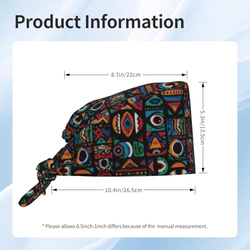 Image of Working Cap Scrub Cap with Sweatband Adjustable Unisex Tie Back Hat for Cleaning Farm Nursing
