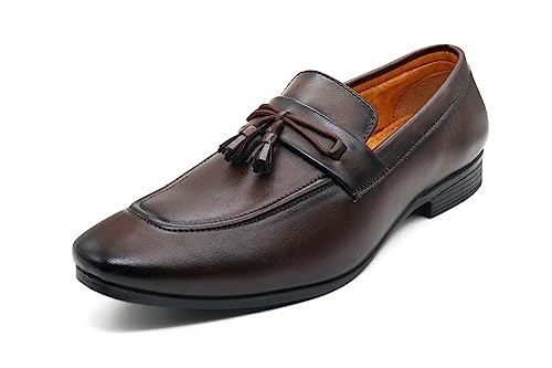 Image of VIV Brown Synthetic Formal Loafers for Men - 10 UK