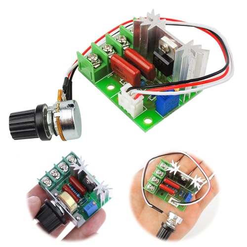 2000W AC 50-220V 25A SCR Régulateur De Vitesse, Régulateur De Tension Électrique AC, 2000W Contrôleur De Vitesse De Moteur AC avec Filaire, Régulateur De...