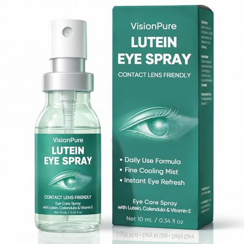 VisionPure Lutein Eye Spray Gentle Eyelid Cleanser | Eye Formula with Calendula Lutein Vitamin E 10 mL