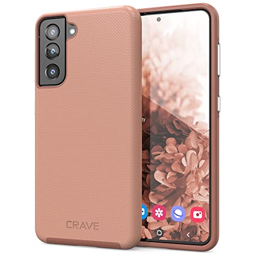Image of Crave for Galaxy S21 Case, Shockproof Protection Dual Layer Case for Samsung Galaxy S21, S21 5G (6.2 inch) - Blush