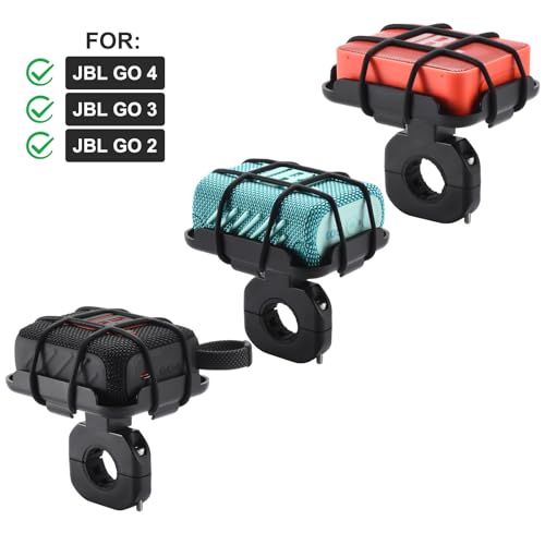 Hzycwgone Bike Handlebar Mount for JBL Go 4/Go 3/Go 2 Portable Bluetooth Speaker,Bicycle/Motor/Scooter/Golf Cart/Boat Rail Bracket Holder Adapter for JBL Go 4/Go 3/Go 2(Black) - Image 2
