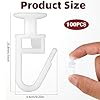 JJUNW 100 Pcs Curtain Track Hooks, Curtain Hooks, Curtain Gliders with 10 mm Head for Curtain Rails, Curtain Rail Ceiling Gliders Set Lockable Folding Hanging Hooks for Room and Dividers #2