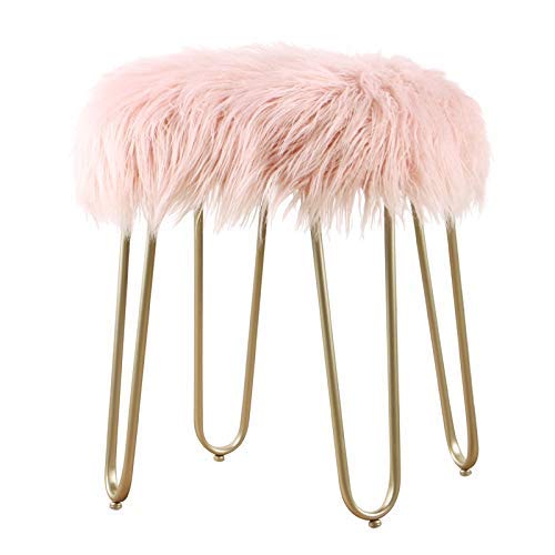 Poufs tabouret fourrure pour soulager les jambes au salon