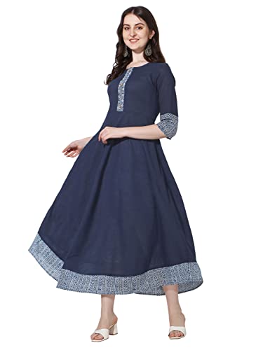 Image of MIRCHI FASHION Women's Straight Fit Rayon Sequins Embroidered and Polka Dots Printed Kurti Only