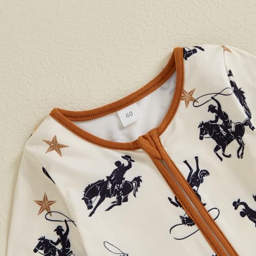 Newborn Western Baby Boy Girl Clothes Cowboy Cowgirl Baby Romper Gender Neutral Cow Jumpsuit Fall Winter Outfit4