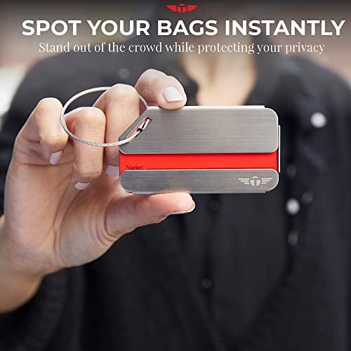 Original Indestructible Luggage Tags For Travel Stand Out With Stainless Steel Privacy Personalized Luggage Tags With Free Smart Bag Tag Recovery Included (One Pack) #TOP5