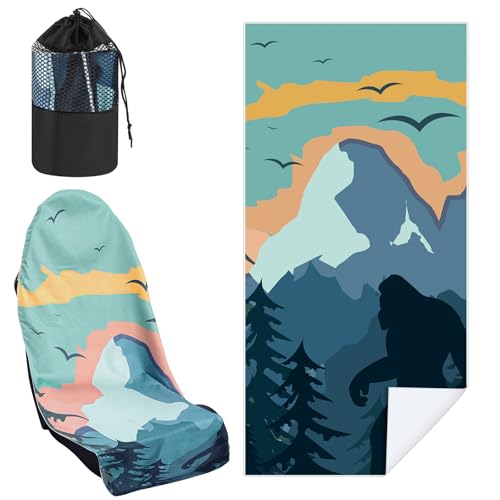 Hahafelt 2 Pack Car Seat Towel Covers with Storage Bag Seat Post Workout Sweat Washable Cover Non Slip for Car Towel for Dog Pet Workout Outdoor Sport Activities