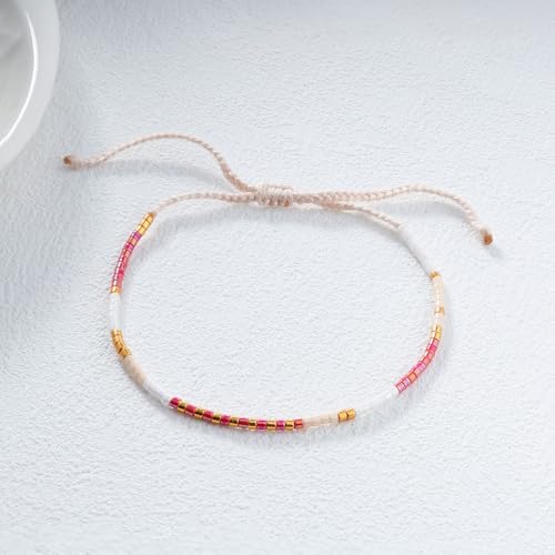 Image of KELITCH Boho Women Crystal Shell Beaded Friendship Bracelets Handmade Strand Bracelet Bangles Jewelry