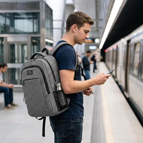 Image of MATEIN Extra Large 18.4 Inch Laptop Backpack, Travel Computer Backpack with USB Charging Port TSA Friendly, Anti Theft College Backpack Flight Approved Business Work Big Bag for Women Men, Grey